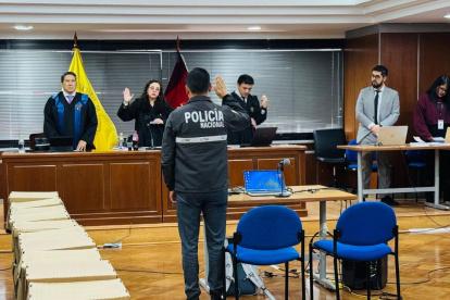 El tribunal conformado por los jueces Daniella Camacho (ponente), Felipe Córdova y el conjuez Marco Aguirre, presidieron la sala en la que estuvieron los 13 implicados.