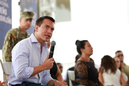 El presidente-candidato Daniel Noboa.