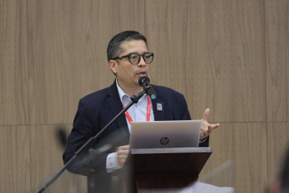 Juan Carlos Parra durante la comparecencia de este 11 de febrero de 2025 en el Concejo.