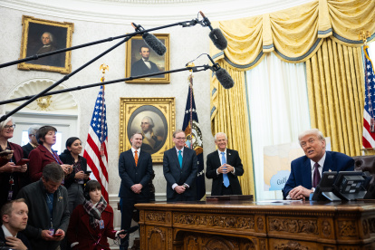 El presidente de Estados Unidos, Donald Trump, en una rueda de prensa.