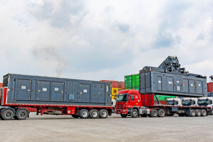 Parte de los quipos que llegaron el 7 de enero para la central térmica Esmeraldas III.