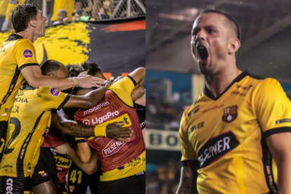 Octavio Rivero y su primer doblete en Barcelona SC 2025.