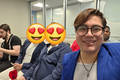 Mauricio Altamirano con los recién casados