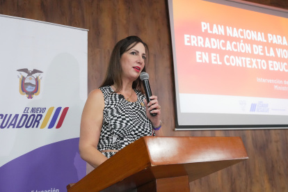 La ministra de Educación del Ecuador, Alegría Crespo.
