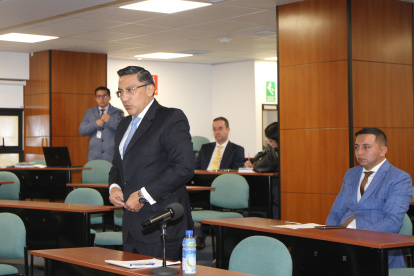 El candidato a juez de la Corte Constitucional, Edwin Aceldo, rindió el examen oral para el concurso de selección ese 18 de febrero de 2025.