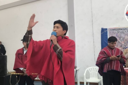 Fernando Guamán, presidente del Movimiento Indígena de Chimborazo, dijo que su organización no apoyará a la candidata del correísmo, Luisa González.