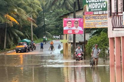 En la parroquia rural Riochico, en Portoviejo, hay afectaciones por las intensas lluvias de los últimos días.