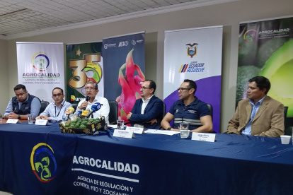 Las autoridades de Agrocalidad, Ministerio de Agricultura y los exportadores anuncian la exportación de pitahaya y aguacate a Argentina.