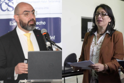 Mario Godoy y Solanda Goyes, presidente y vocal del Consejo de la Judicatura.