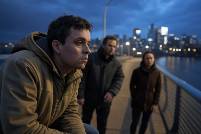 Ilustración hecha con IA. El sujeto parecía que quería acabar con su vida.