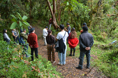 El guía y los visitantes se detienen para hacer la ceremonia y pedir permiso a la madre naturaleza para poder ingresar en ella y disfrutar.