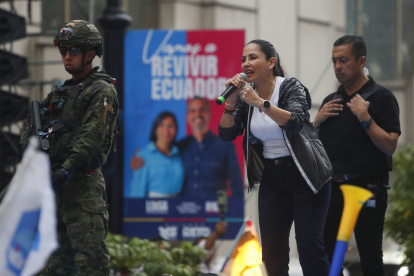 La presidenta de la Revolución Ciudadana y candidata correísta, Luisa González.
