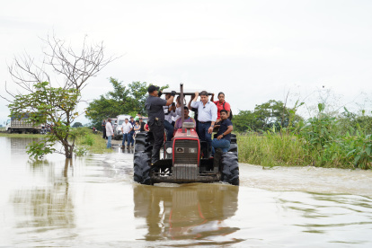 Una las zonas que están inundadas en el cantón Babahoyo, en la provincia de Los Ríos.