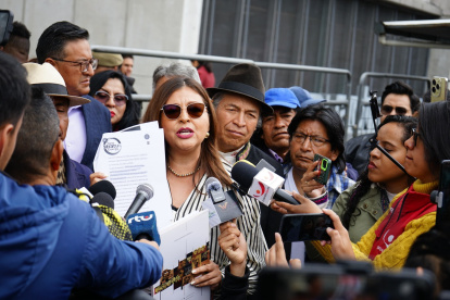 La Asambleísta Sofía Espín acudió a la Fiscalía este 6 de marzo de 2025.