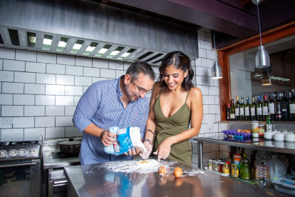 La pareja se casó el año pasado.