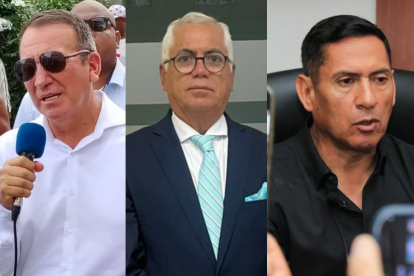 Los nuevos gobernadores Fernando Buitrón, Gilberto Pino y Segundo Jaramillo Paredes.