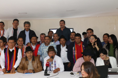 Leonizas Iza asistió este sábado 8 de marzo de 2025 a un consejo ampliado.