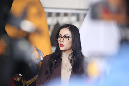 La presidenta de la Asamblea Nacional, la correísta Viviana Veloz.