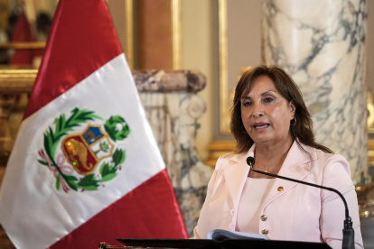 La presidenta de Perú, Dina Boluarte, en una de sus recientes apariciones oficiales.