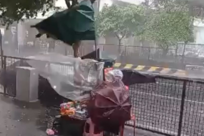 Tormenta en Guayaquil el 10 de marzo de 2025: fuertes vientos y lluvias causaron caídas de árboles e inundaciones en varias calles del centro y norte de la ciudad.