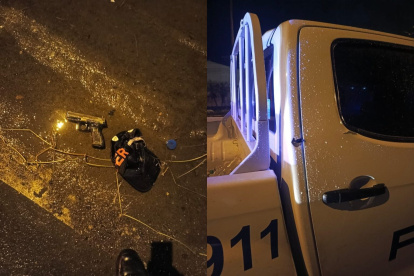 Indicios. Los sujetos dispararon contra el patrullero.