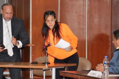 Mayra Salazar durante el proceso judicial del caso Metástasis