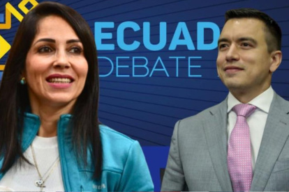 Luisa González y Daniel Noboa ya debatieron entre sí en la segunda vuelta electoral del 2023.