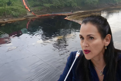 La ministra Inés Manzano se refirió al derrame de petróleo en Esmeraldas, desde esa provincia.