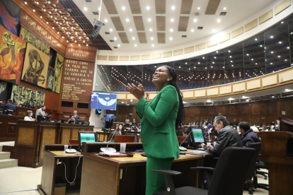 La correísta Paola Cabezas planteó la moción para que se fiscalice el derrame de crudo.