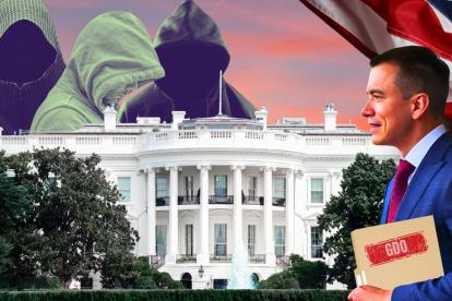 Fotomontaje sobre Daniel Noboa y grupos terroristas.