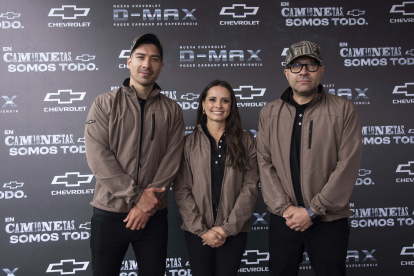 Juan Fernando Muñoz, brand manager Chevrolet Ecuador; Lorena Arellano, gerente de Mercadeo GM Ecuador; y Oswaldo León, country manager GM Ecuador.