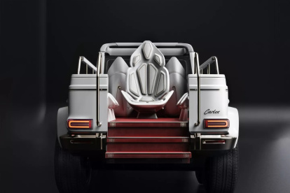 Modelo planteado de papamóvil que estaría próximo a confeccionarse para el Sumo Pontífice.