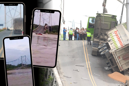 Varios videos e imágenes se han vuelto virales en las redes sociales tras la caída del puente en Daule
