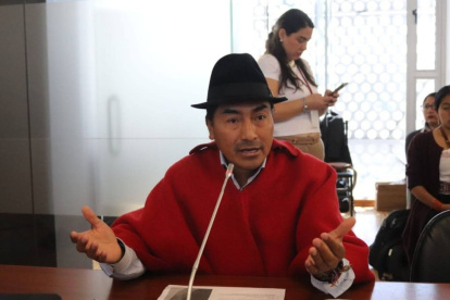 Leonidas Iza compareció en la Comisión de Garantías Constitucionales.