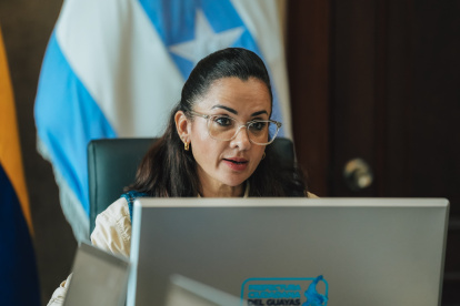 La prefecta del Guayas, Marcela Aguiñaga.