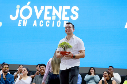 El presidente Daniel Noboa presentó su programa Jóvenes en Acción en meses pasados.