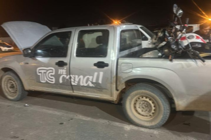 Camioneta robada de un canal de televisión.