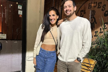 La Flaca Guerrero con su novio.