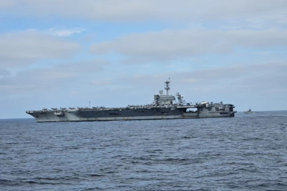 Imagen referencial para graficar este artículo sobre la eventual llegada de tropas de Estados Unidos a Ecuador. La foto corresponde de un portaviones de E.E. U.U. en aguas ecuatorianas, el año pasado.