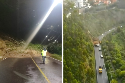 Un deslizamiento de tierra provoca el cierre de la antigua vía a Nayón.