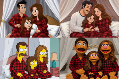 La familia Derbez recreó una foto con varios estilos de animación.