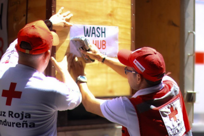 El equipo potabilizador de agua enviado por Honduras.