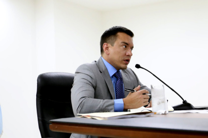 El presidente y candidato ecuatoriano, Daniel Noboa Azín.