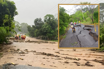 La grieta en la vía Sambembe-Julcuy, a la altura de El Guarango, mantiene en alerta a comunidades