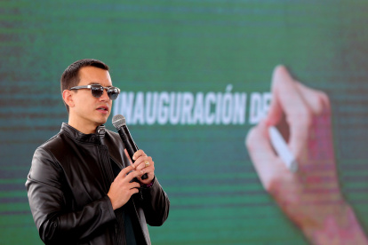 El presidente y candidato Daniel Noboa Azín.