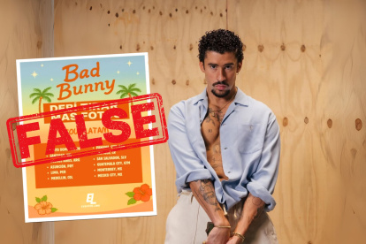 Afiche del tour falso de Bad Bunny en 2025