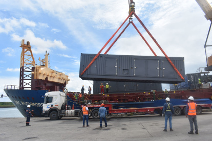 16 unidades llegaron al país a inicios de abril para la nueva central termoeléctrica Esmeraldas III.