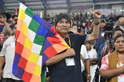 El expresidente de Bolivia, Evo Morales, en un acto proselitista previo a las elecciones presidenciales bolivianas de 2025.