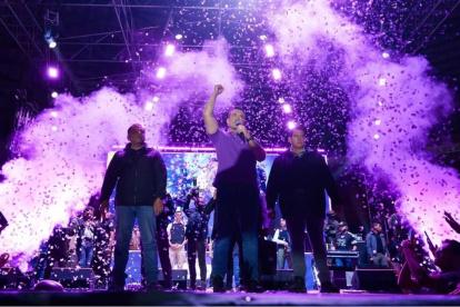 El presidente-candidato Daniel Noboa estuvo el 8 de abril en Cuenca.
