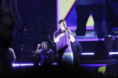 Daniel Noboa hizo un cierre de campaña en el Coliseo Rumiñahui, en Quito.